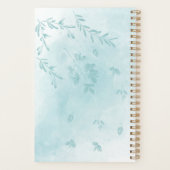 Monogramm-Planer für Aquarellblau-Blätter Planer (Rückseite)