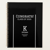 Monogramm-Planer für Schwarzweiß-Abschluss Planer (Vorderseite)