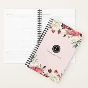 Monogramm-Planer für Vintage Rose Botanische Blü Planer