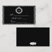 Monogramm-Platzkarte für Gothic-Rahmen Platzkarte (Vorne/Hinten)