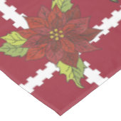 Monogramm-Poinsettias auf roter Tischdecke (Schrägansicht)