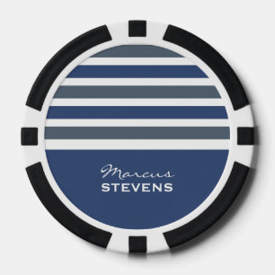 Monogramm-Pokerchips des Streifen-Musters Pokerchips