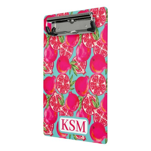 Monogramm Pomegranat Mini Klemmbrett (Gewinkelt2)