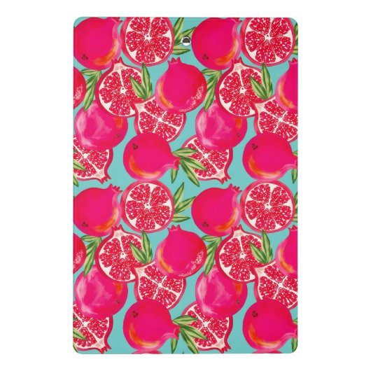 Monogramm Pomegranat Mini Klemmbrett (Rückseite)