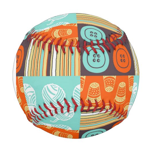 Monogramm Pop-Art-Muster - Nähen Baseball (Vorderseite)