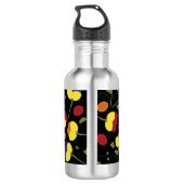 Monogramm Poppy-Blume Edelstahlflasche (Rückseite)