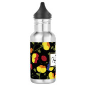 Monogramm Poppy-Blume Edelstahlflasche (Links)