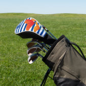 Monogramm Poppy Chic Blue Streifen Golf Headcover (In SItu)