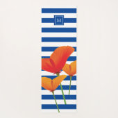 Monogramm Poppy Chic Blue Streifen Yogamatte (Rückseite)