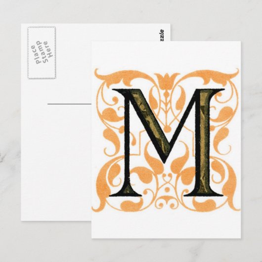 Monogramm Postkarte (Vorne/Hinten)