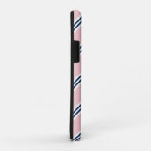 Monogramm Preppy Pink und Blue Stripes Case-Mate iPhone Hülle (Hinten/Rechts)