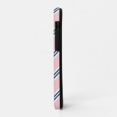 Monogramm Preppy Pink und Blue Stripes Case-Mate iPhone Hülle (Hinten/Links)