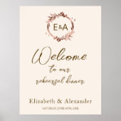 Monogramm Probe Dinner Begrüßung Schildkröte Poster (Vorne)