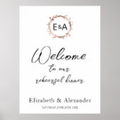 Monogramm Probe Dinner Begrüßung Schildkröte Poster (Vorne)