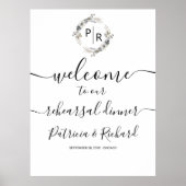 Monogramm Probe Dinner Begrüßung Schildkröte Poster (Vorne)