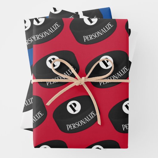 Monogramm-Puffer für Eishockeymnastik Geschenkpapier Set (Beispiel)