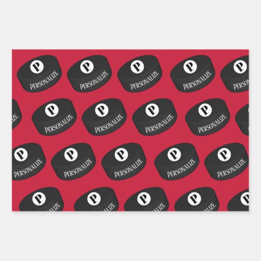 Monogramm-Puffer für Eishockeymnastik Geschenkpapier Set (Vorderseite)