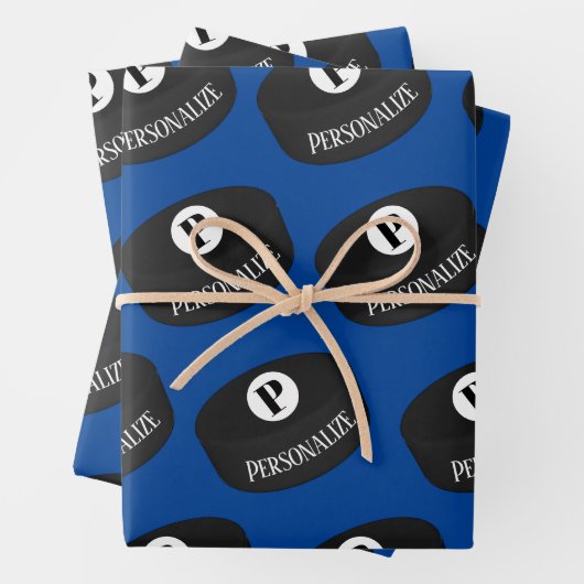 Monogramm-Puffer für Eishockeymnastik Geschenkpapier Set (Beispiel)