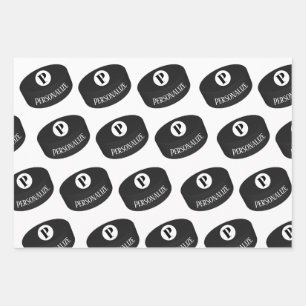 Monogramm-Puffer für Eishockeymnastik Geschenkpapier Set