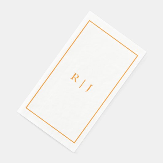 Monogramm Pumpkin Orange Herbst Hochzeit Serviette (Ecke)