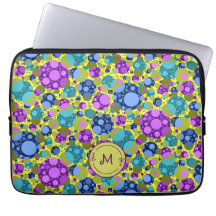 Monogramm-Punkte-Muster in Pink Blau Türkis -