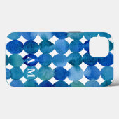 Monogramm-Punktmuster - blau und grün Case-Mate iPhone Hülle (Rückseite (Horizontal))