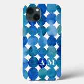 Monogramm-Punktmuster - blau und grün Case-Mate iPhone Hülle (Rückseite)