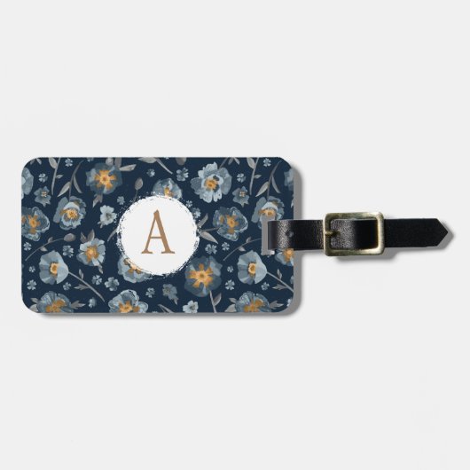 Monogramm-Pupien-Muster Gepäckanhänger (Vorderseite horizontal)