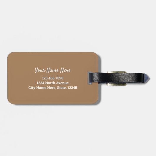 Monogramm-Pupien-Muster Gepäckanhänger (Rückseite horizontal)