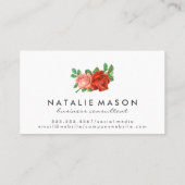 Monogramm | Purple Blumen Visitenkarte (Rückseite)