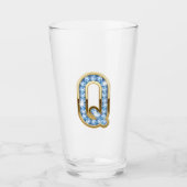 Monogramm Q - 16 oz Glas (Vorderseite)