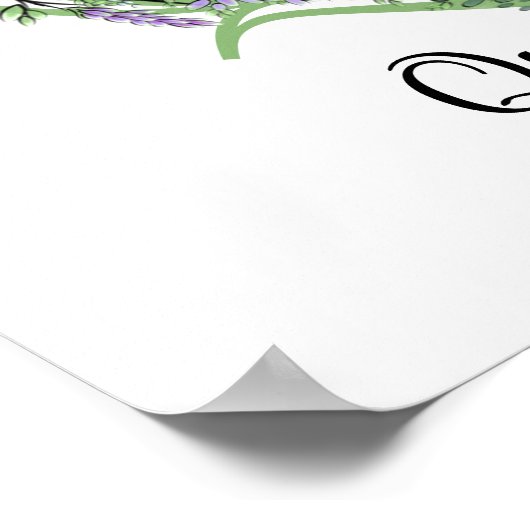 Monogramm Q, Lavendel Eucalyptus Kinderzimmer Post Poster (Ecke)