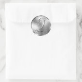 Monogramm Q NONMETALLIC Silver Umschlag Aufkleber (Tasche)