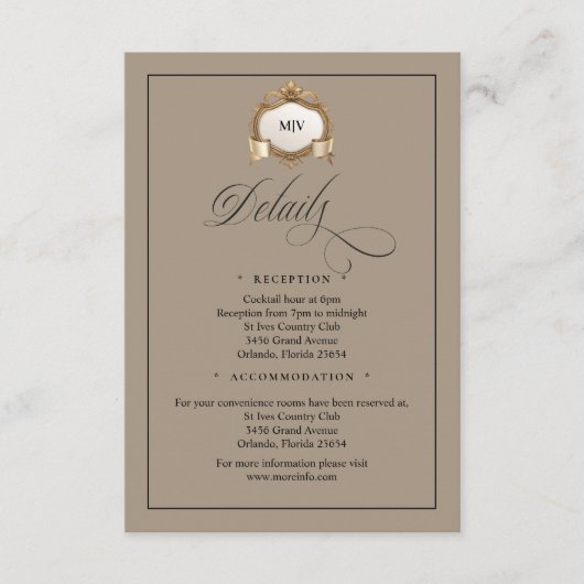 Monogramm QR-Code-Beilagekarte Begleitkarte (Vorderseite)