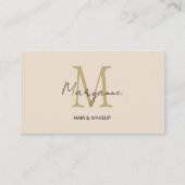 Monogramm QR-Code-Creme Visitenkarte (Vorderseite)