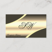 Monogramm QR-Code der Goldbraunen Kurven Visitenkarte (Vorderseite)