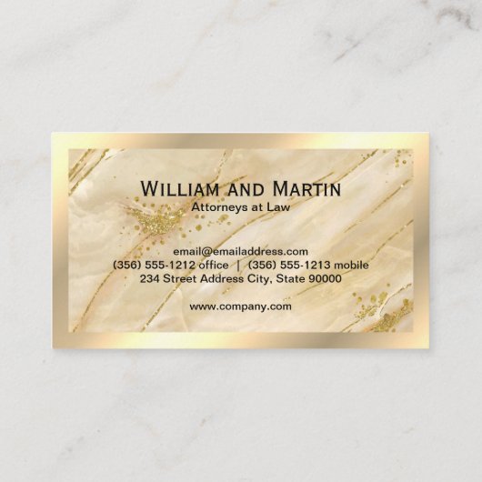 Monogramm | QR CODE | Goldmarmor Visitenkarte (Rückseite)