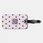 Monogramm QR-Code Lila Blume Gepäckanhänger (Rückseite horizontal)