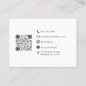 Monogramm QR-Code Minimalistisch groß Visitenkarte (Rückseite)
