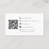 Monogramm QR-Code Minimalistisch Visitenkarte (Rückseite)