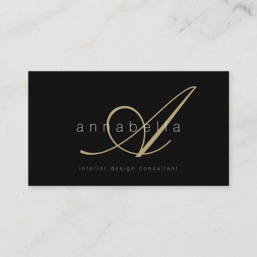 Monogramm QR-Code Minimalistisch Visitenkarte (Vorderseite)