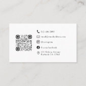 Monogramm QR-Code Minimalistisch Visitenkarte (Rückseite)