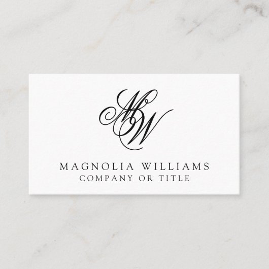 Monogramm QR-Code Minimalistisch Visitenkarte (Vorderseite)