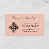 Monogramm- QR-Code Pfirsich Visitenkarte (Rückseite)