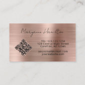 Monogramm QR-Code Roségold Visitenkarte (Rückseite)