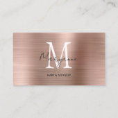 Monogramm QR-Code Roségold Visitenkarte (Vorderseite)