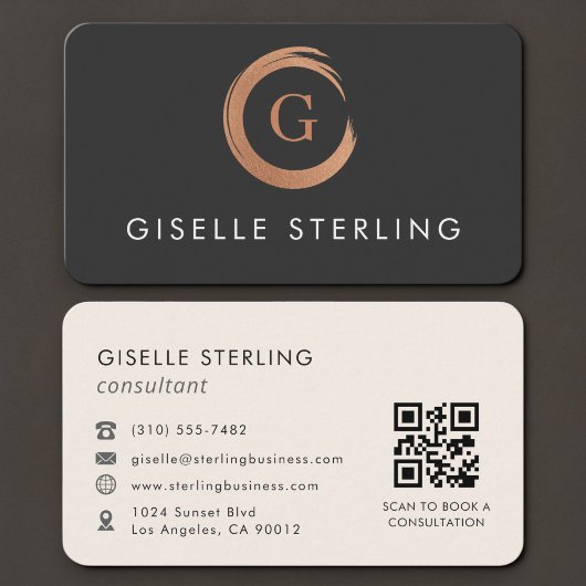 Monogramm-QR-Code Visitenkarte
