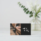 Monogramm qr Stylist-Foto Visitenkarte (Stehend Vorderseite)