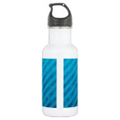 Monogramm-Quadrat auf blauen Diagonalstreifen Trinkflasche (Rückseite)