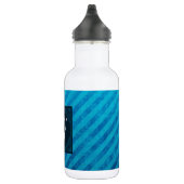 Monogramm-Quadrat auf blauen Diagonalstreifen Trinkflasche (Rechts)